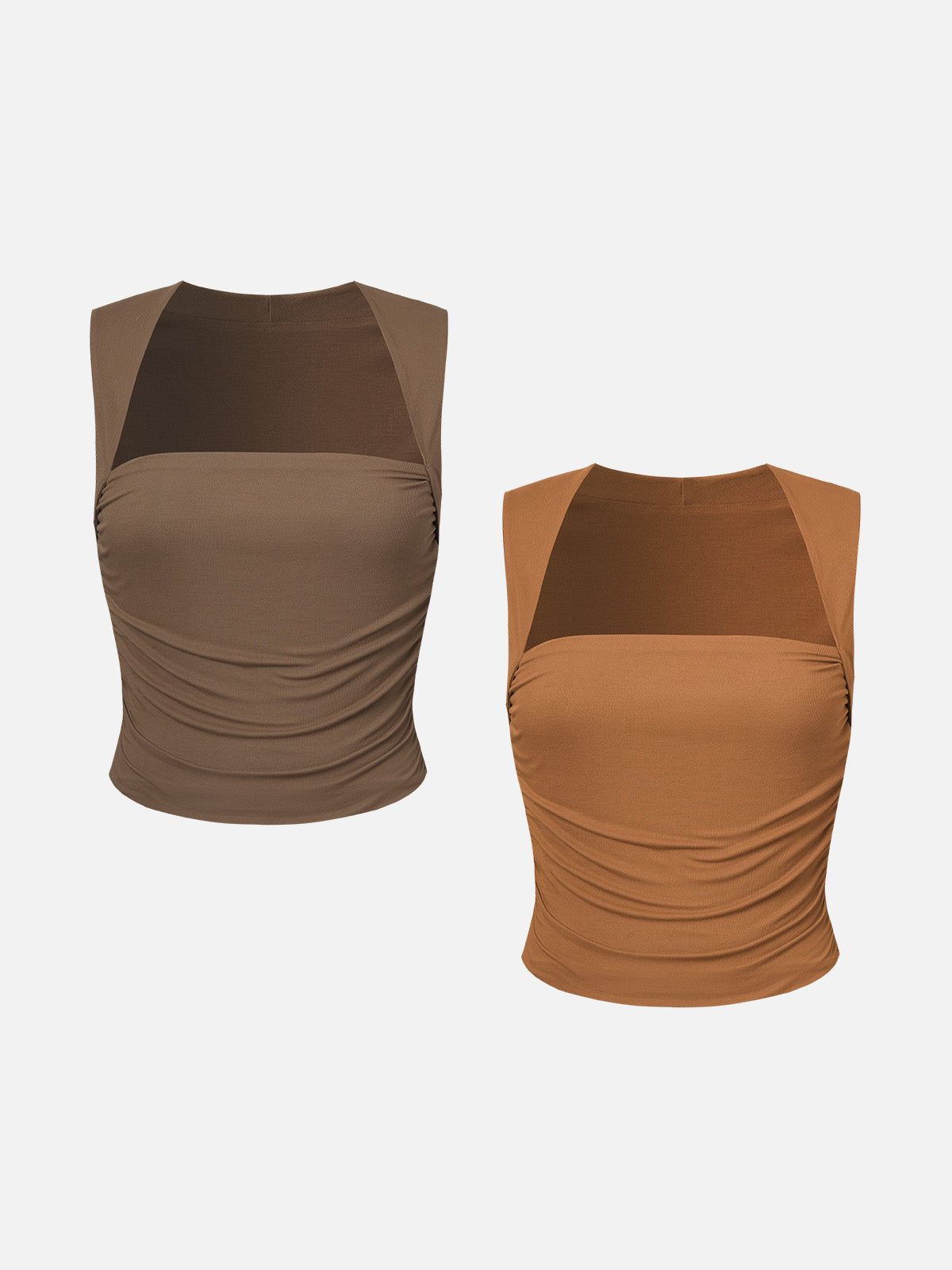 Eco-SkinKiss® Ruched Tapered Square Neck Tank-2Pcs Set sold by ogl move product image thumbnail 5