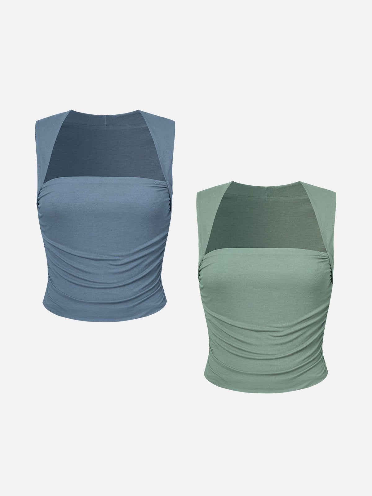 Eco-SkinKiss® Ruched Tapered Square Neck Tank-2Pcs Set sold by ogl move product image thumbnail 8