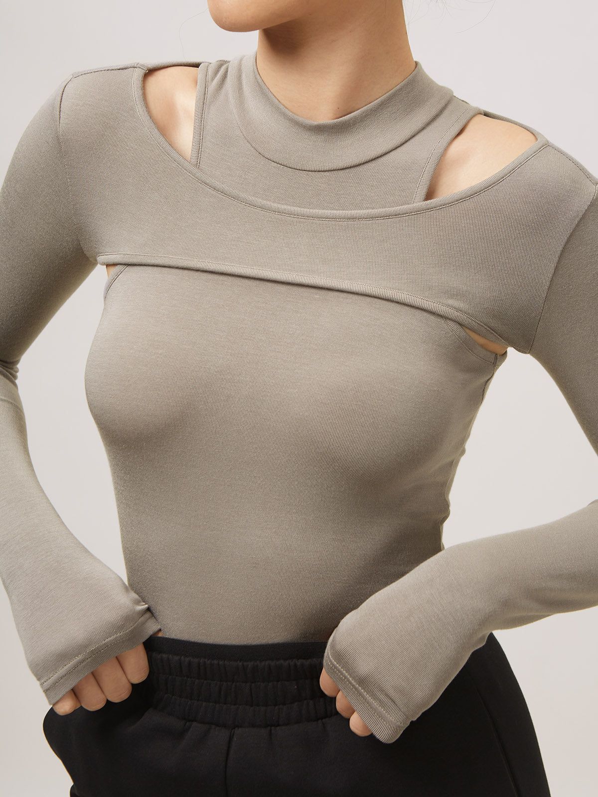 Eco-MiyaMoon® Thermal Crew Shrug Knit Top & Tank- 2 Pcs Set sold by ogl move product image thumbnail 3