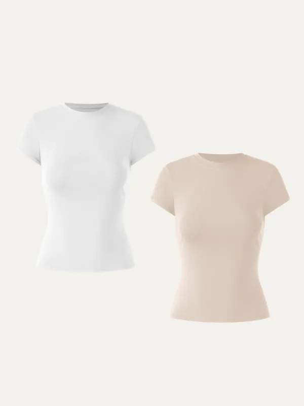 Fresh Cotton Cinch-the-Waist Tee 2Pcs Set sold by ogl move