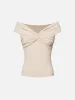 Eco-SkinKiss® Bow-Knot Front Cold-Shoulder Top sold by ogl move