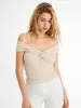 Eco-SkinKiss® Bow-Knot Front Cold-Shoulder Top sold by ogl move