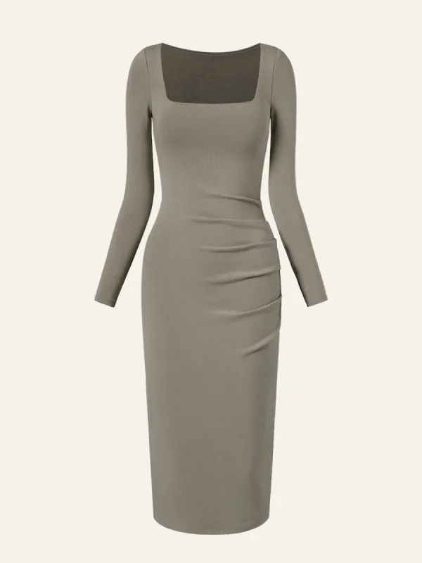 Side Ruched Shelf-Bra Dress made by OGLmove