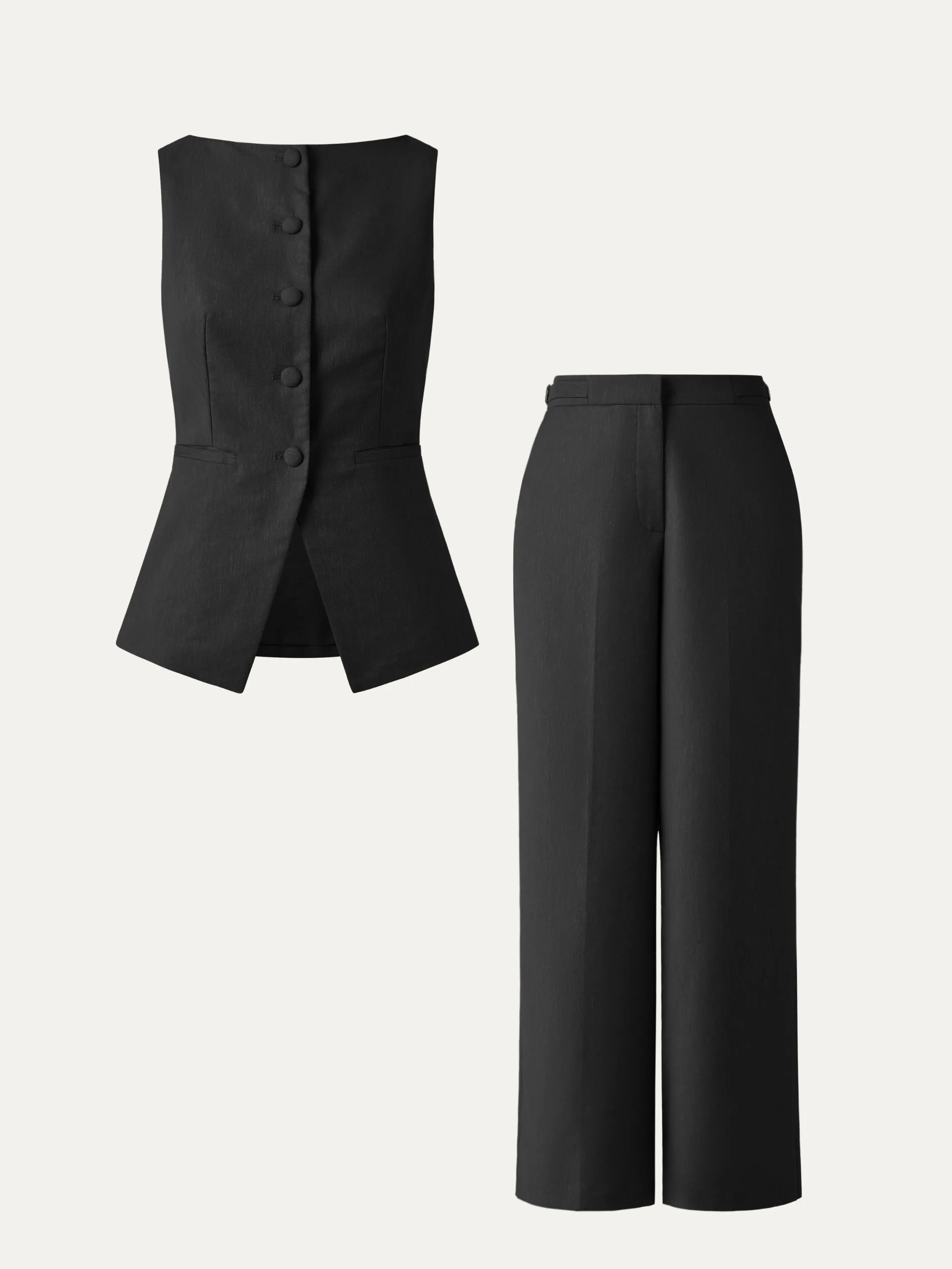 Suit Set Boat-Neck Structured Vest & The Efficient Fine Tuning Trouser sold by ogl move product image thumbnail 5