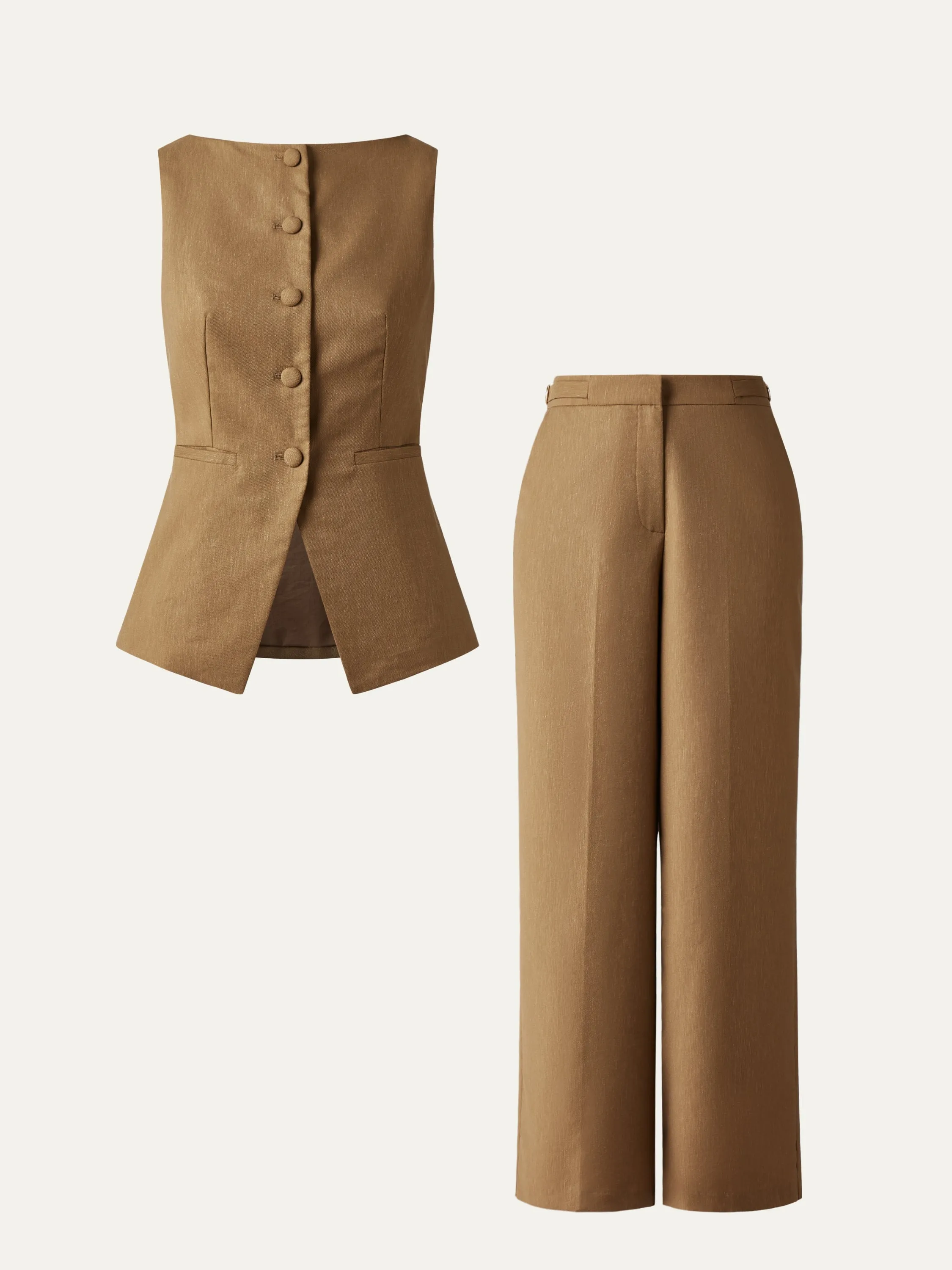 Suit Set Boat-Neck Structured Vest & The Efficient Fine Tuning Trouser sold by ogl move product image thumbnail 2