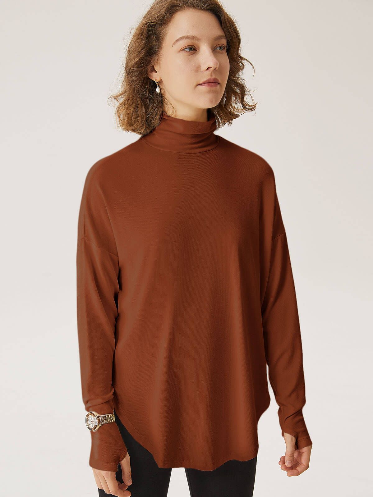 Eco-Mousse® Effortless-Chic Relaxing Turtleneck Top sold by ogl move product image thumbnail 3