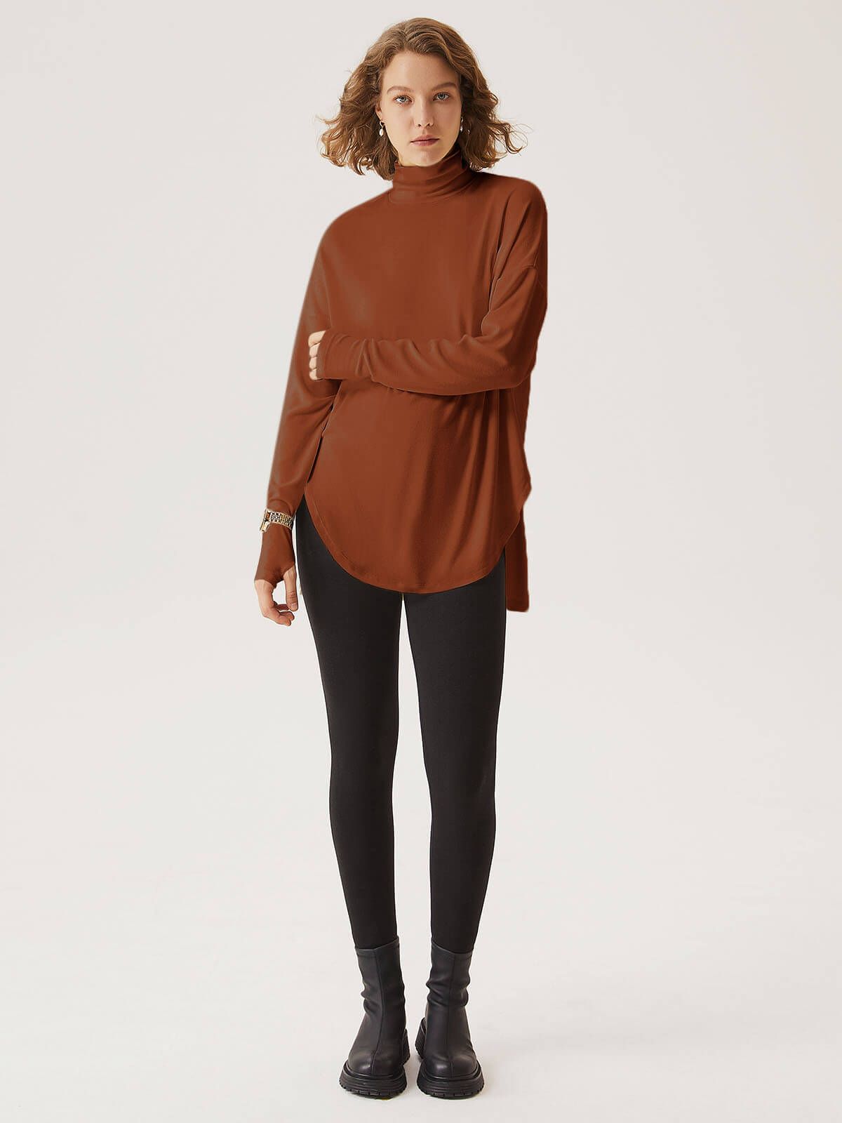 Eco-Mousse® Effortless-Chic Relaxing Turtleneck Top sold by ogl move