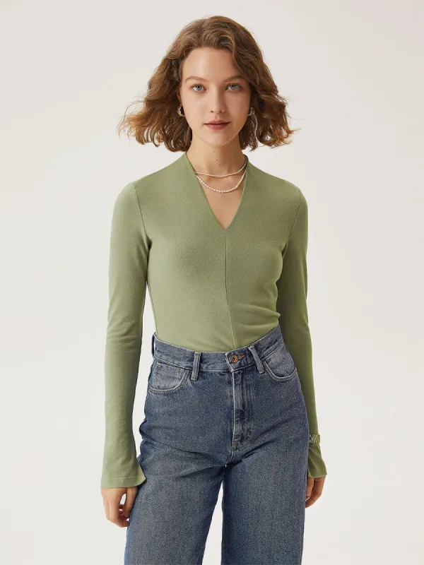 Eco-Mousse® Anti-Bacteria Sharp V-Neck Top sold by ogl move
