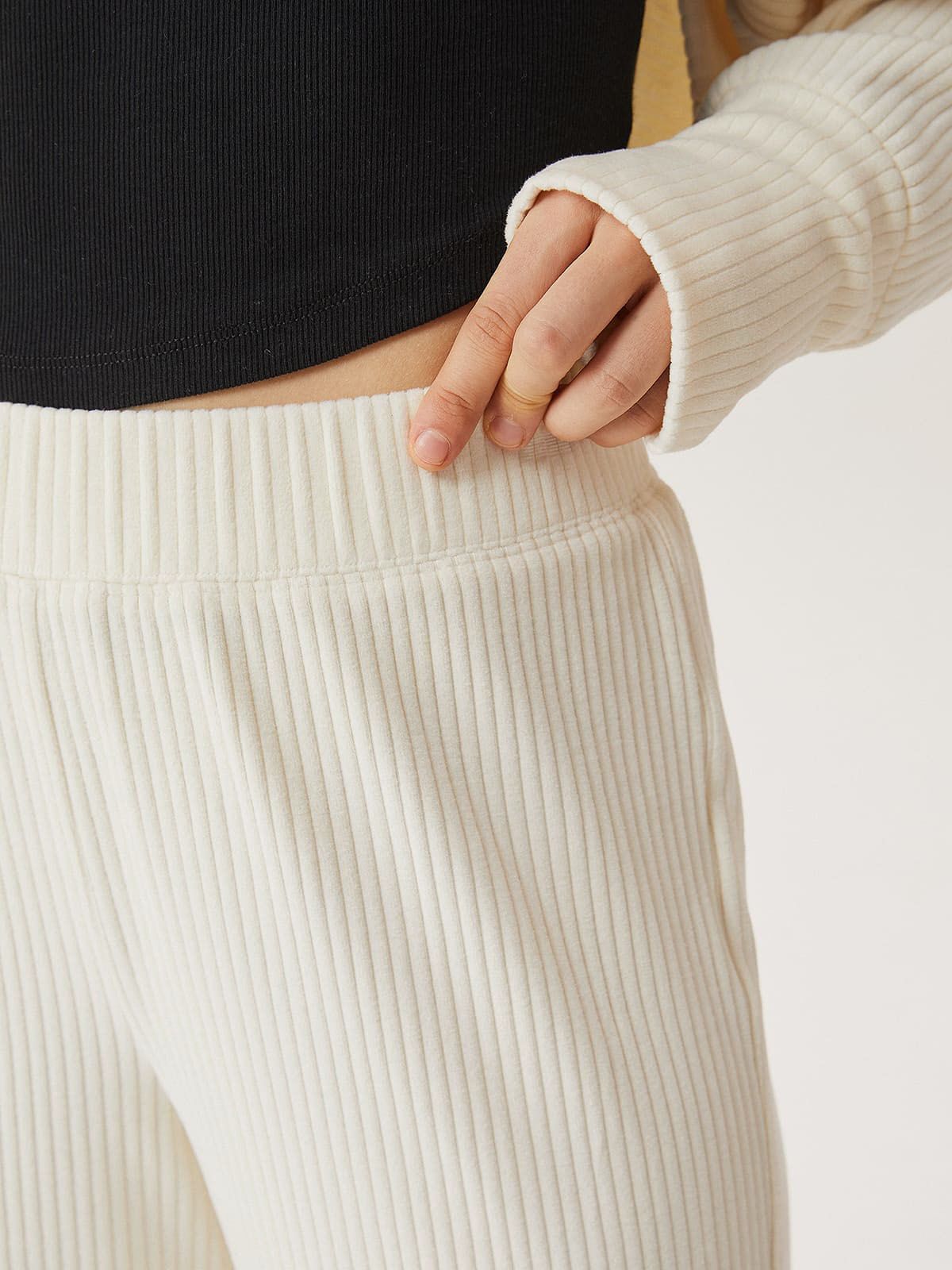 Wide Rib Wide Leg Slip-On Pants sold by ogl move product image thumbnail 4