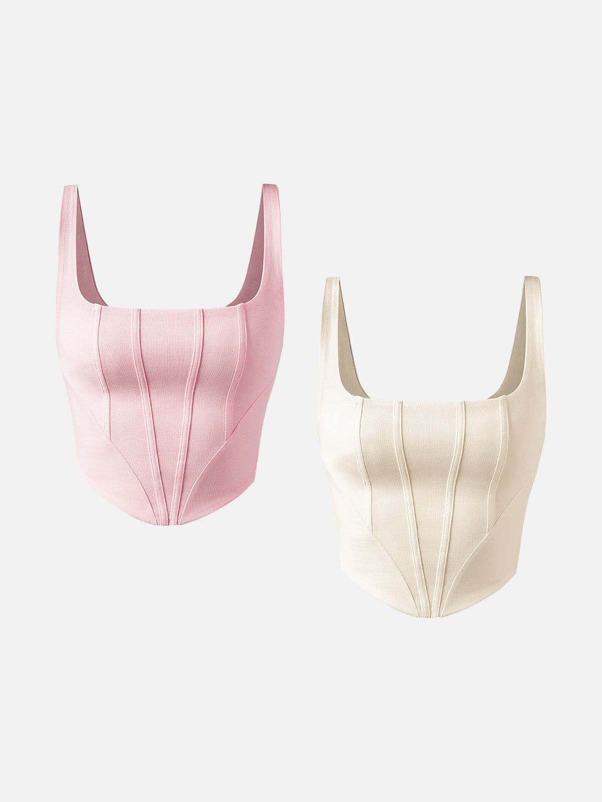 IcyAir® Square Neck Curved Hem Corset Tank-2Pcs Set sold by ogl move