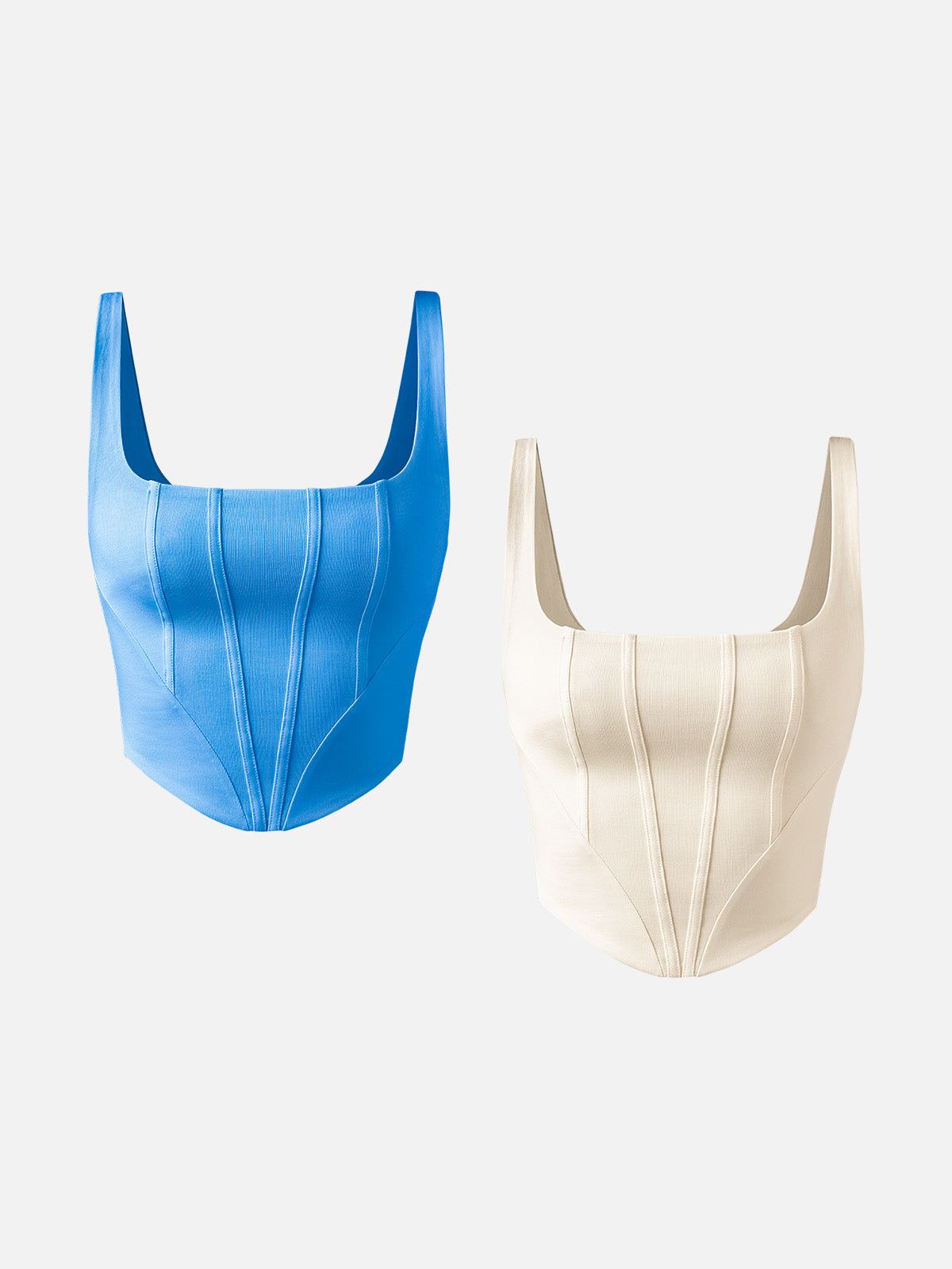 IcyAir® Square Neck Curved Hem Corset Tank-2Pcs Set sold by ogl move product image thumbnail 8
