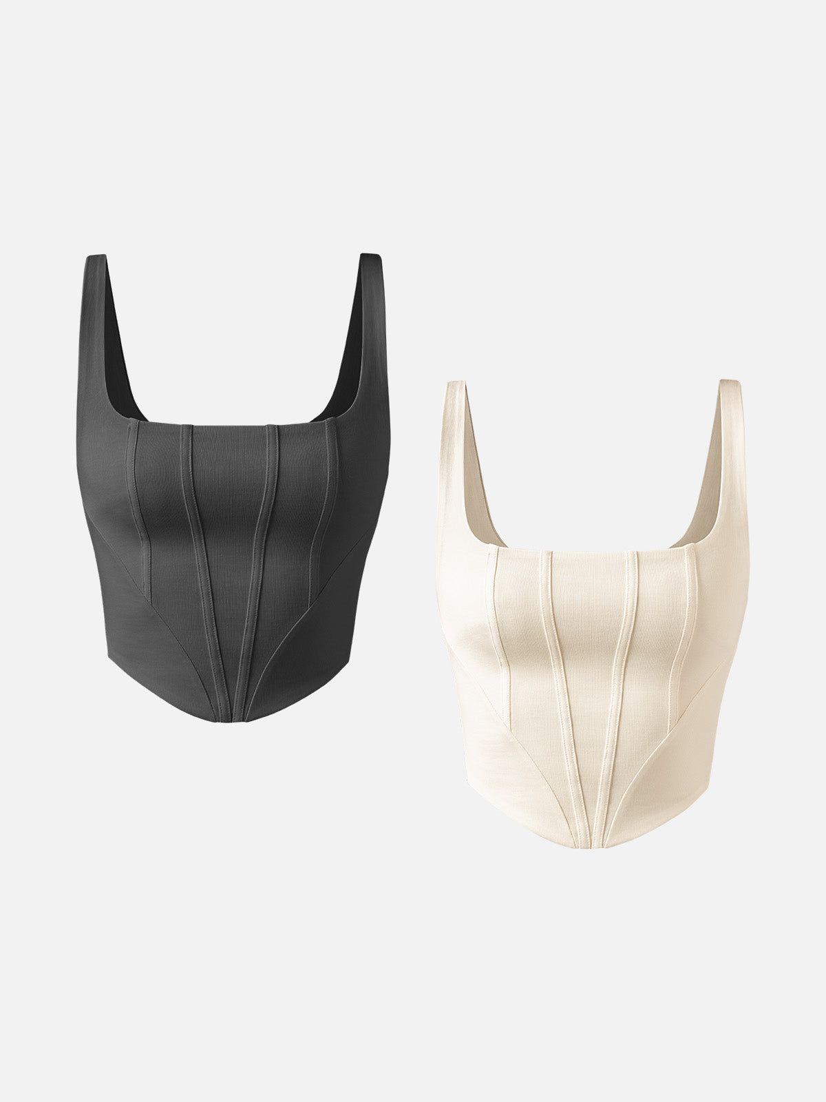 IcyAir® Square Neck Curved Hem Corset Tank-2Pcs Set sold by ogl move product image thumbnail 6