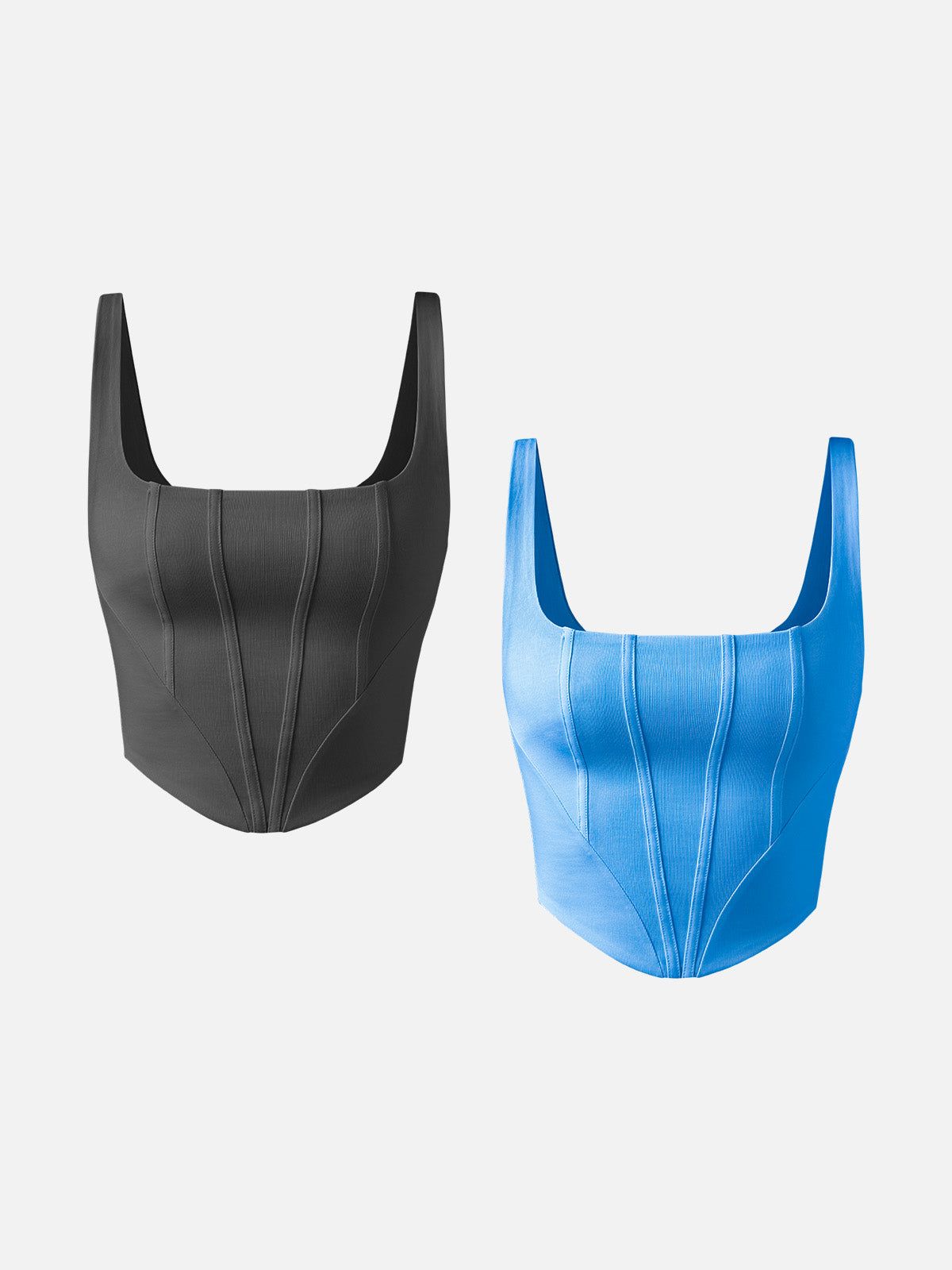 IcyAir® Square Neck Curved Hem Corset Tank-2Pcs Set sold by ogl move product image thumbnail 9