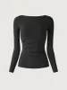 Boatneck Tucks Brami Top sold by ogl move