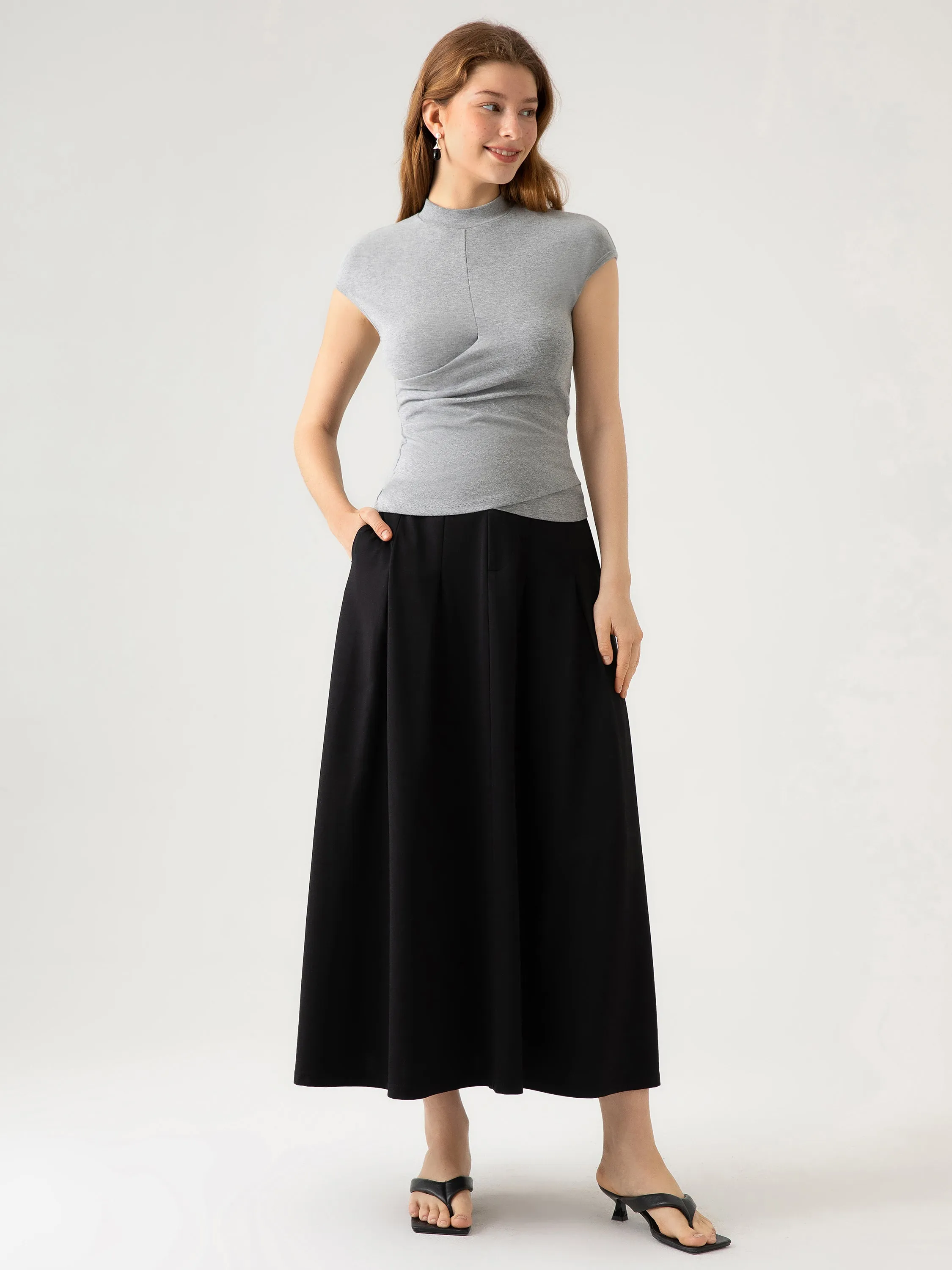 Asymmetrical Cap Sleeve Top sold by ogl move product image thumbnail 4