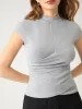 Asymmetrical Cap Sleeve Top sold by ogl move