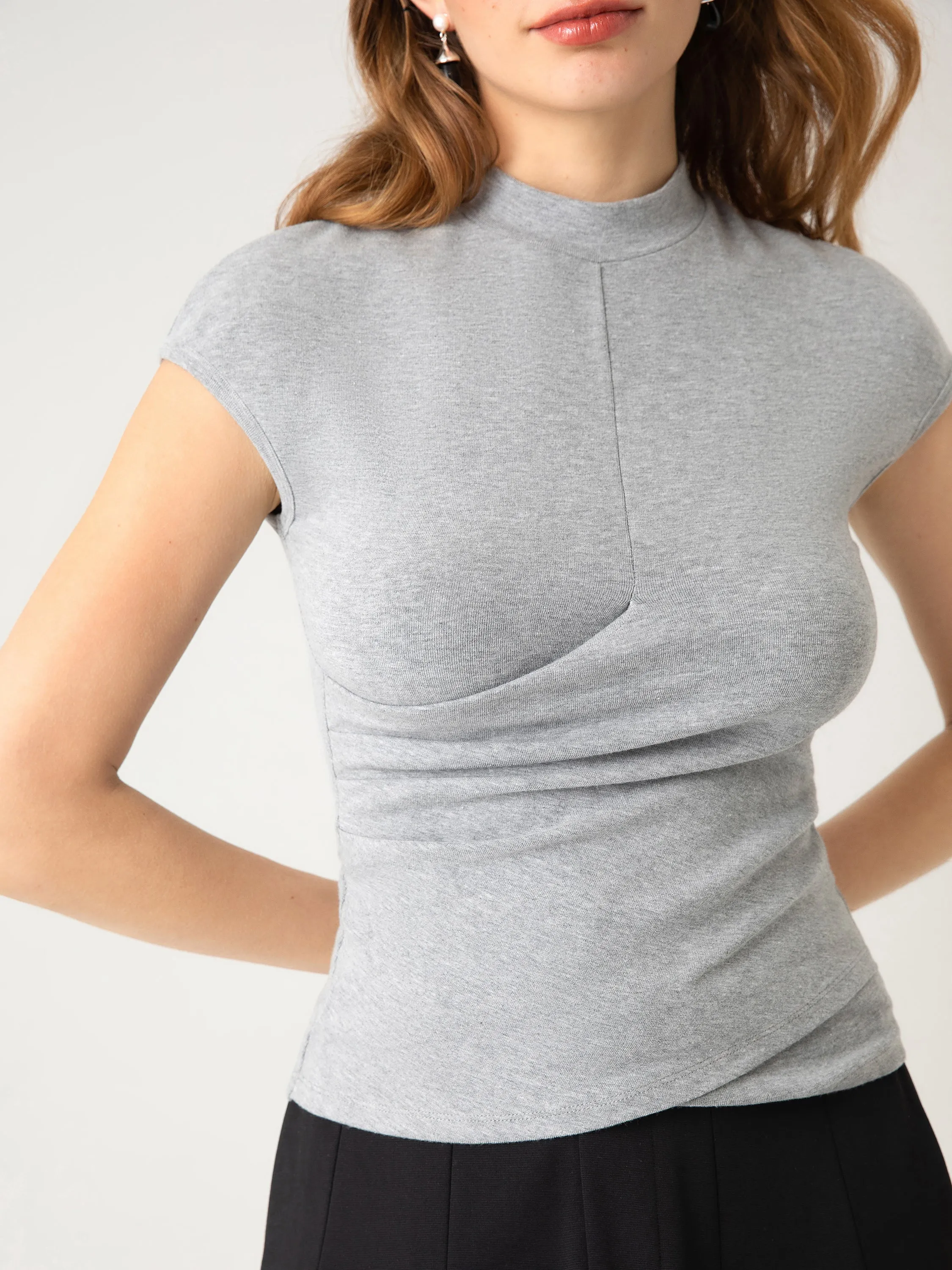 Asymmetrical Cap Sleeve Top sold by ogl move product image thumbnail 5