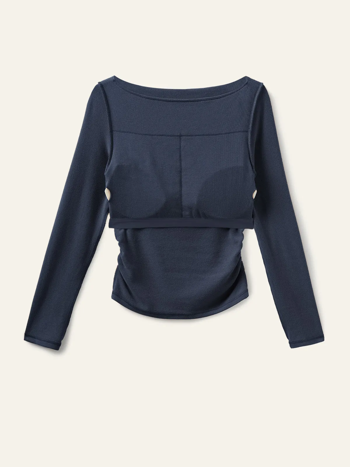 Modern Side Ruched Boatneck Brami Top sold by OGLmove product image thumbnail 4