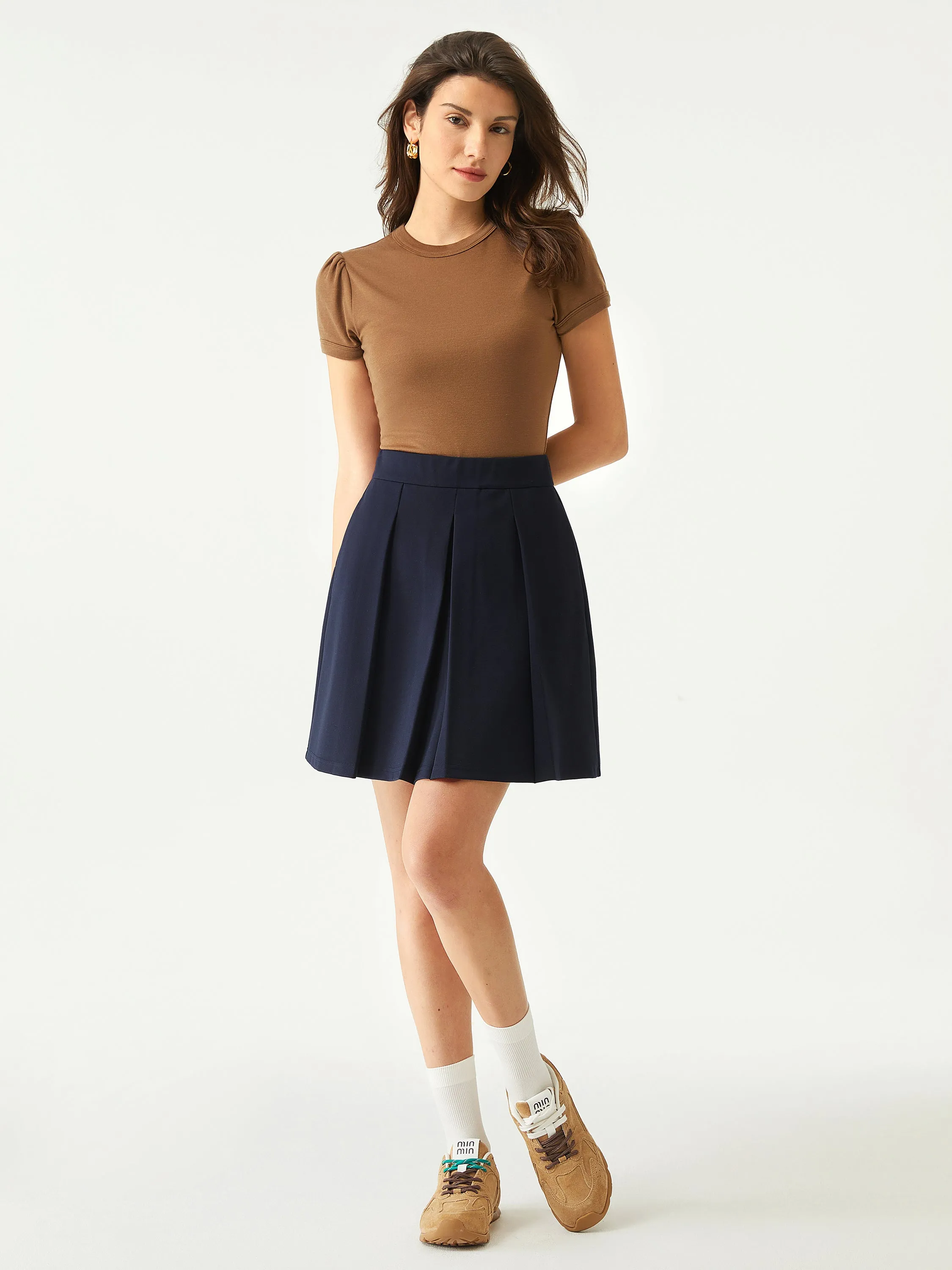 High-rise Pleated Mini Skirt sold by ogl move