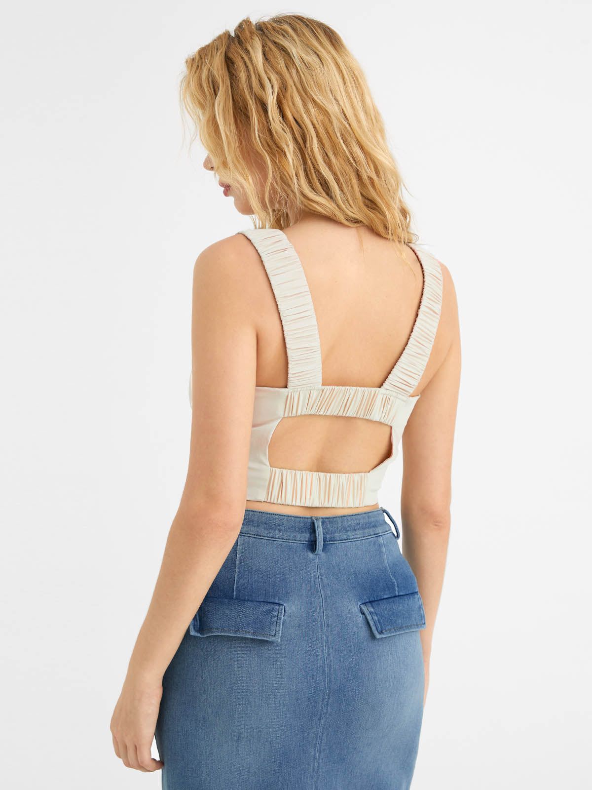 Ruched Elastic Corset-Inspired Top sold by ogl move product image thumbnail 2