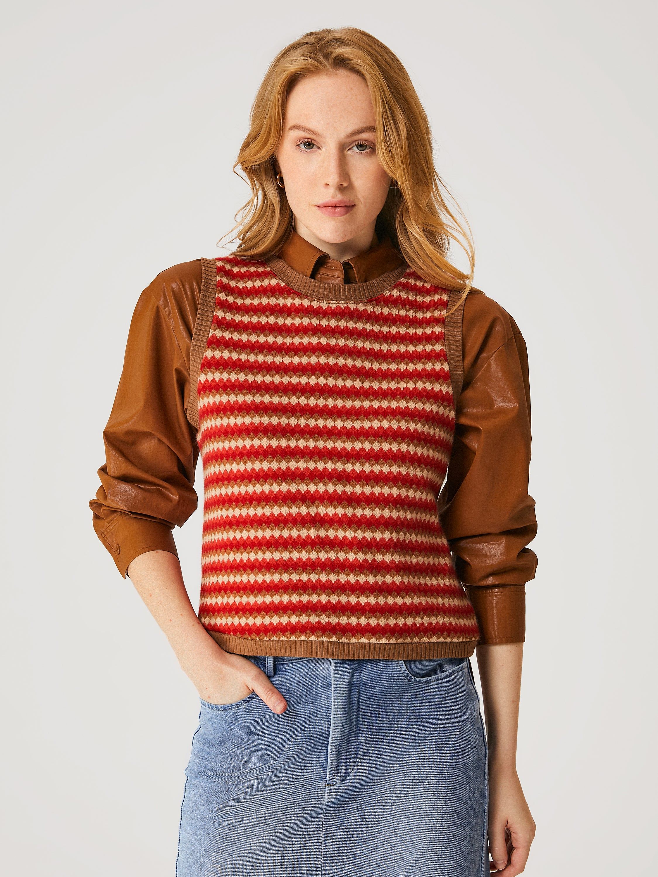 Fair Isle Cashmere-like Vest sold by ogl move product image thumbnail 5