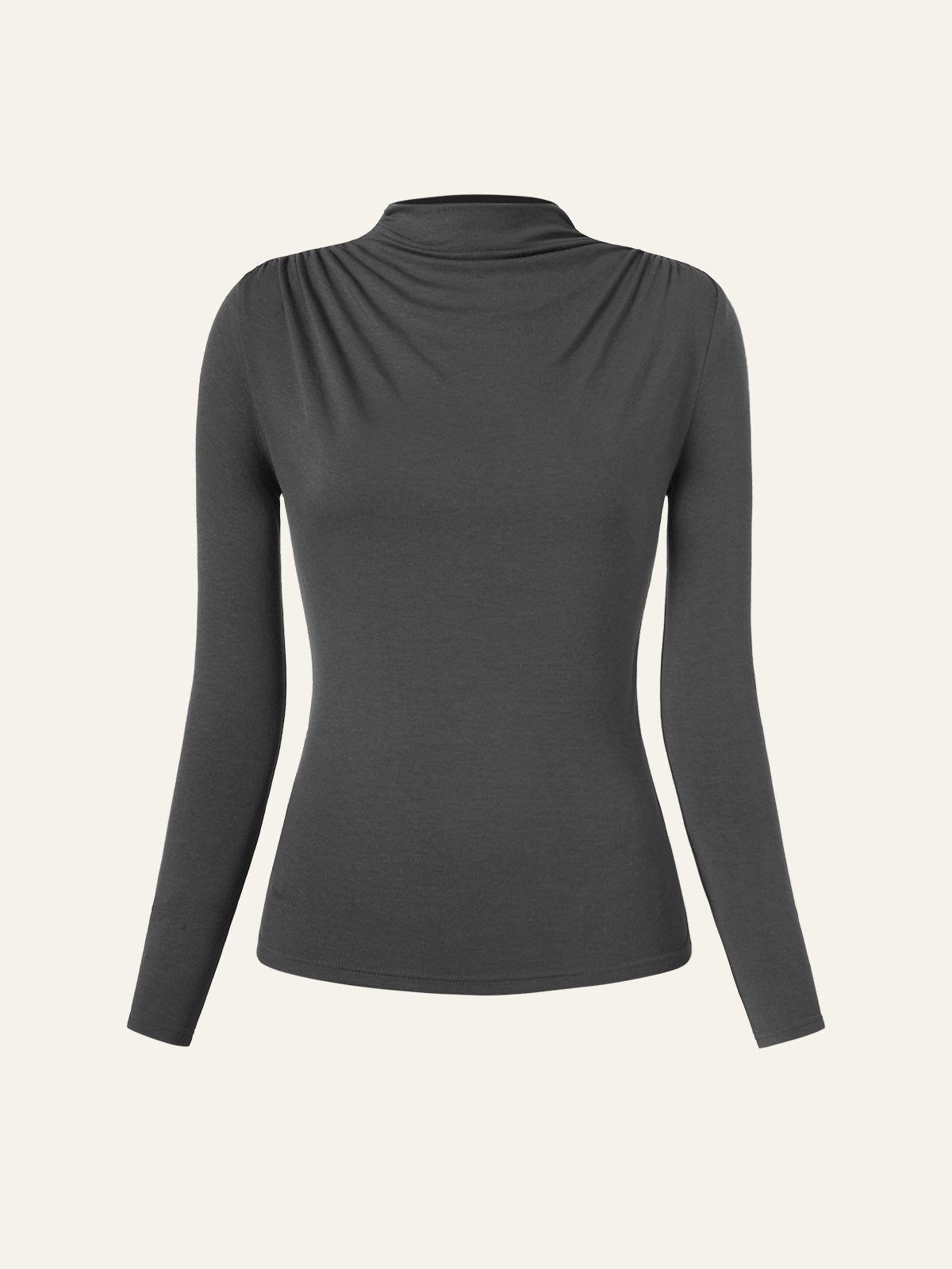 Eco-MiyaMoon® Draped Mock Neck Top sold by ogl move