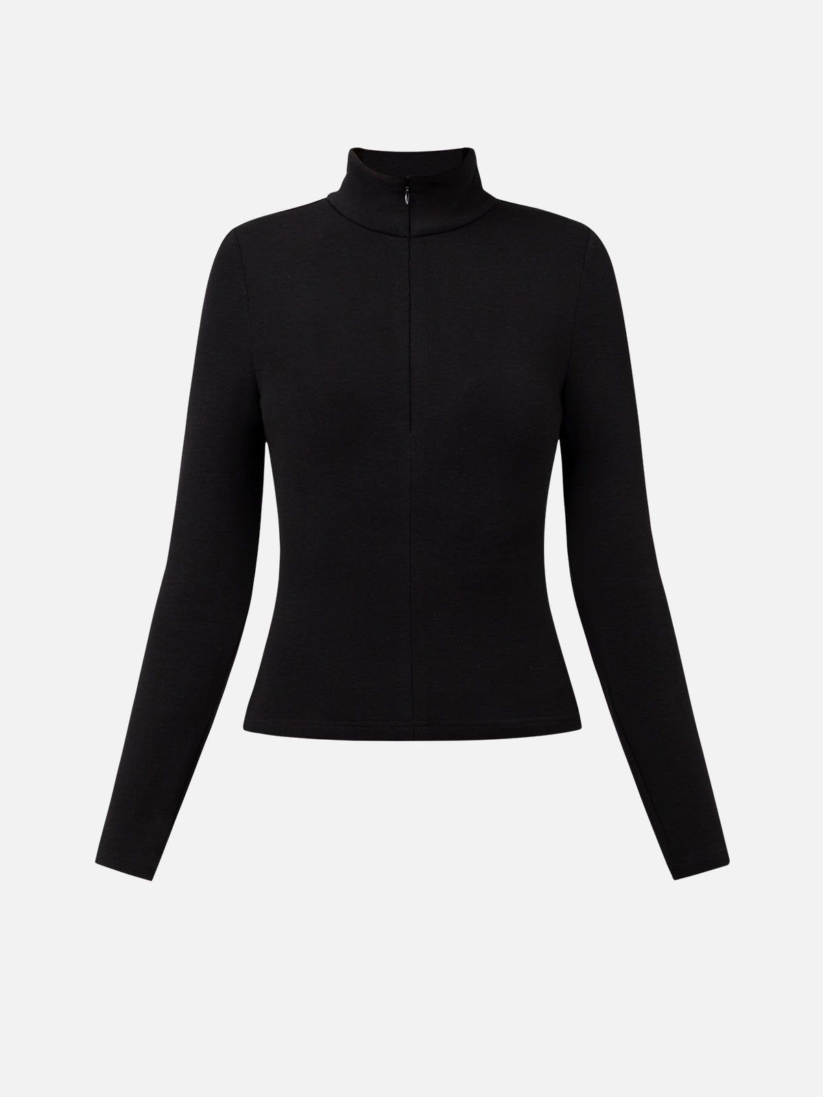 Eco-Mousse® Thermal Brushed Zip Up Mock Neck Top sold by ogl move product image thumbnail 5