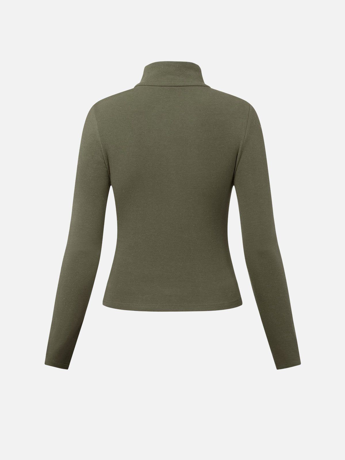 Eco-Mousse® Thermal Brushed Zip Up Mock Neck Top sold by ogl move product image thumbnail 3