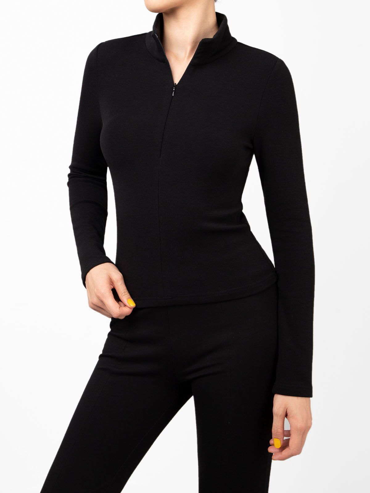 Eco-Mousse® Thermal Brushed Zip Up Mock Neck Top sold by ogl move product image thumbnail 6