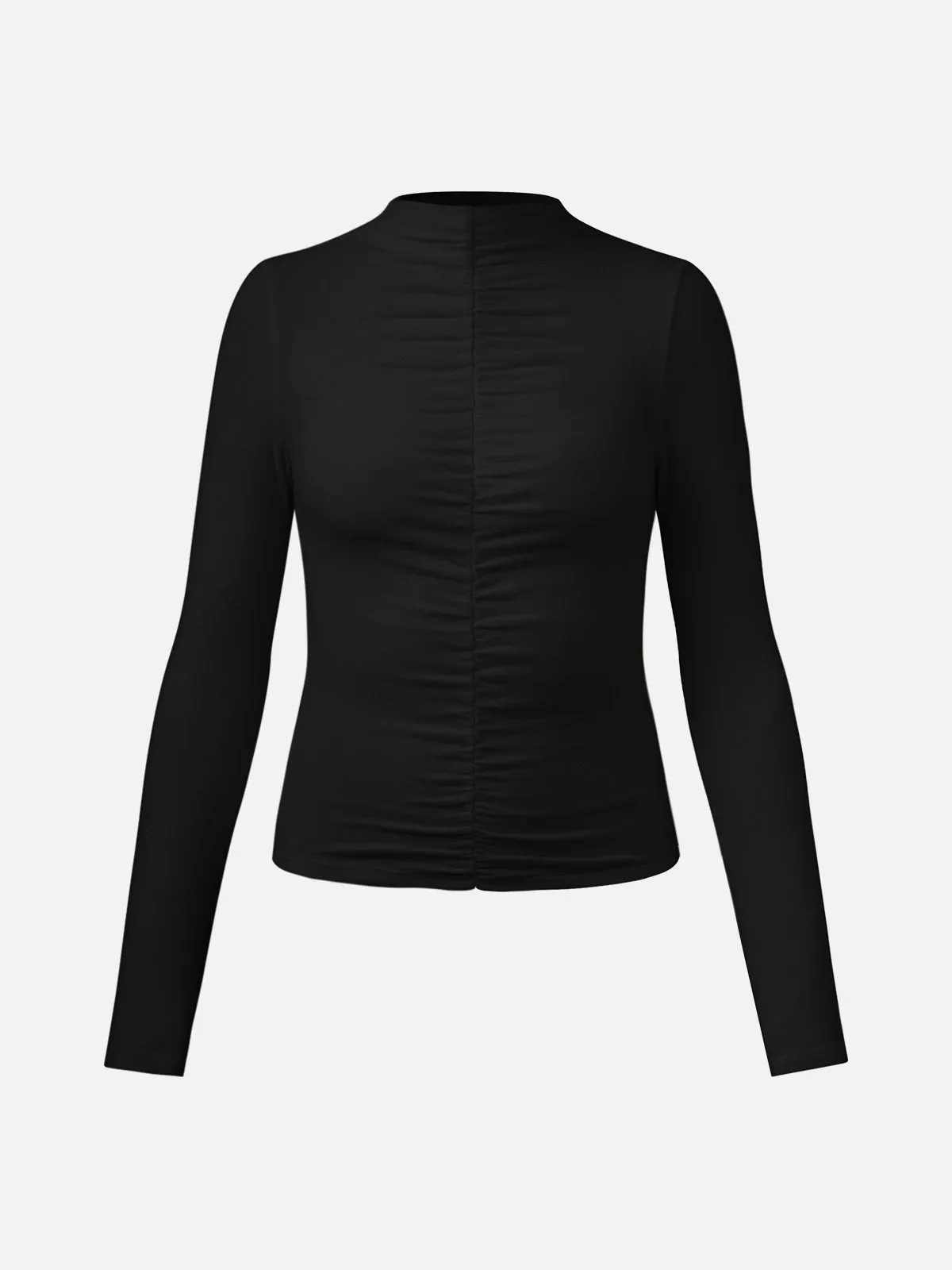 Eco-Mousse® Cropped Ruched Roll-Neck Top sold by ogl move product image thumbnail 2