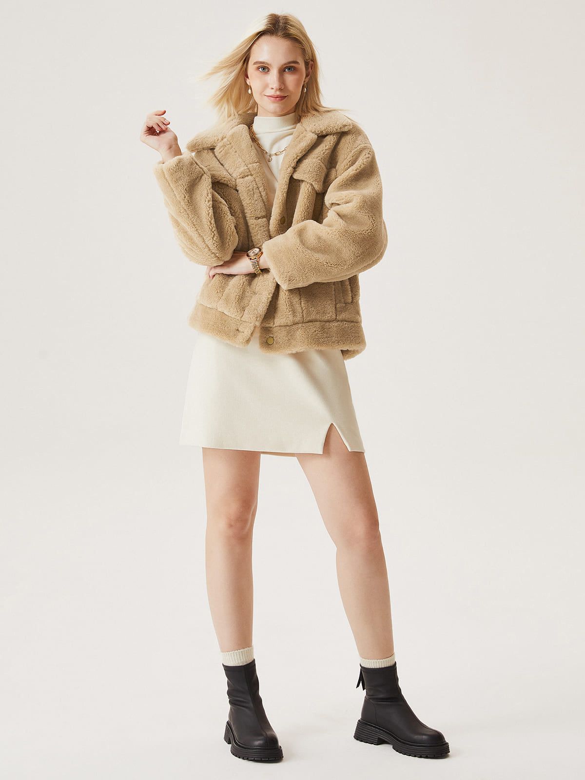 Shearling Shirt-Style Jacket sold by ogl move product image thumbnail 3