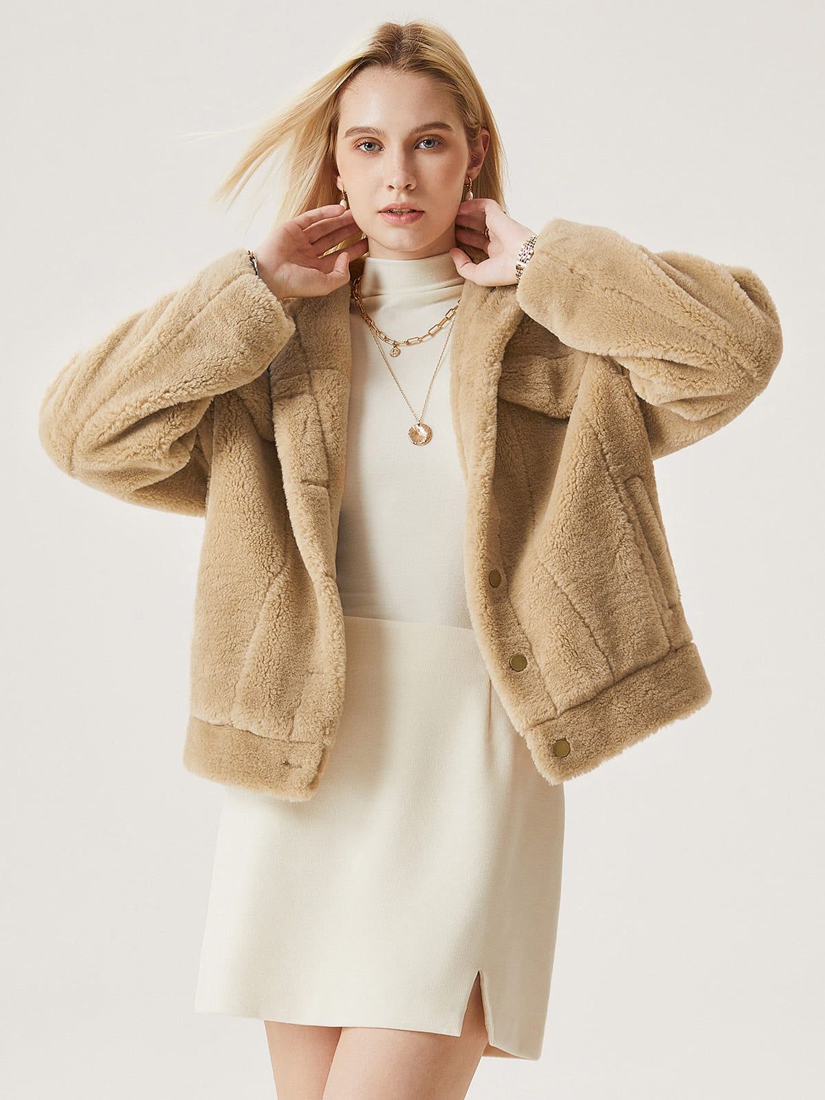 Shearling Shirt-Style Jacket sold by ogl move