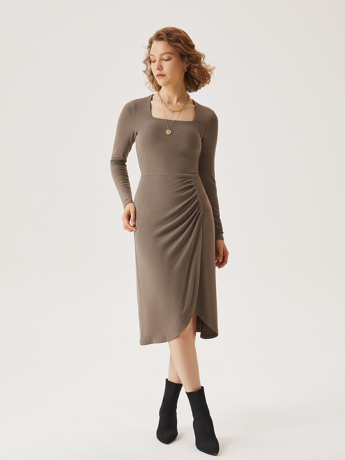 Merino Wool Squareneck Midi Brami Dress sold by ogl move product image thumbnail 3
