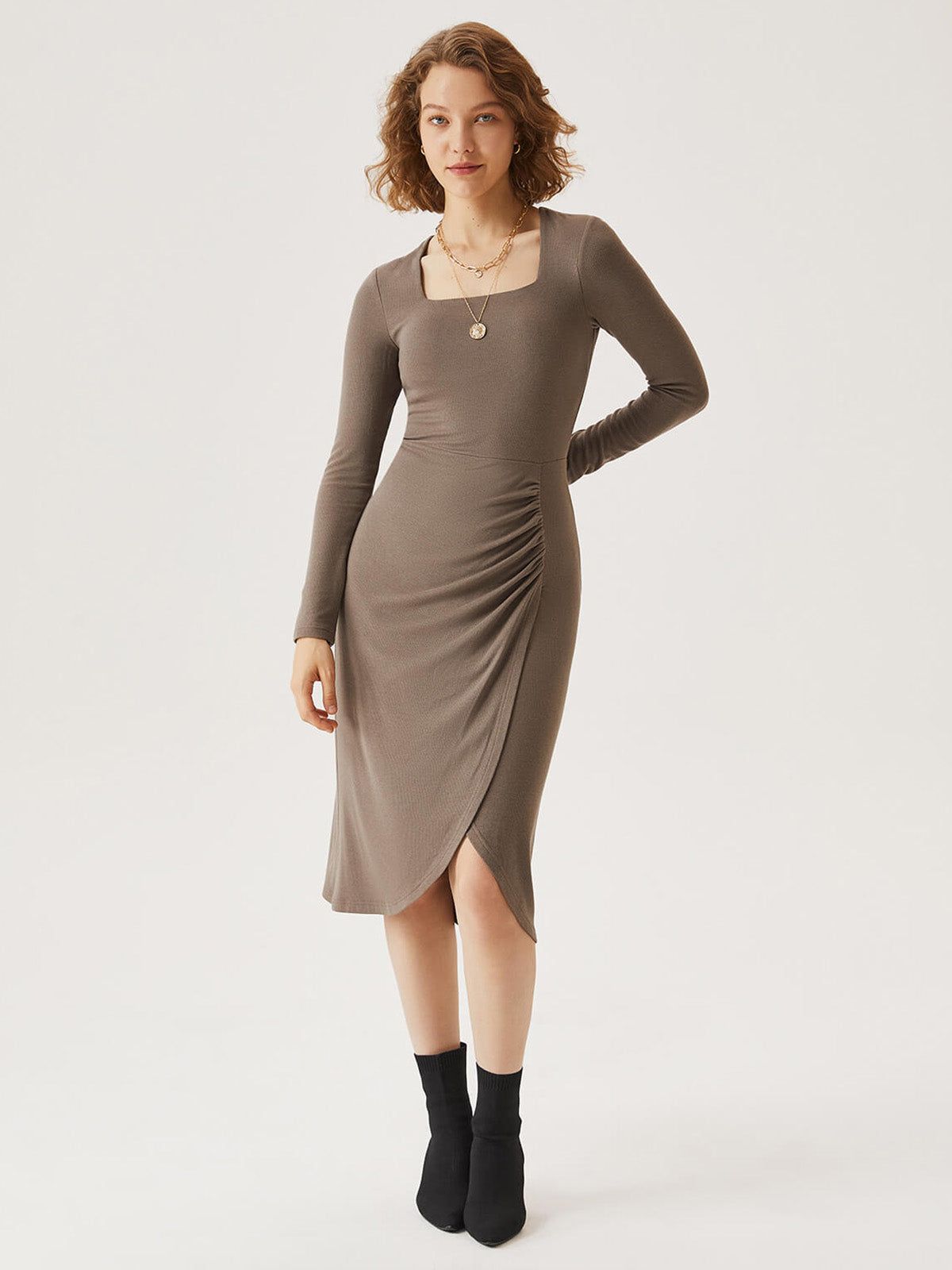 Merino Wool Squareneck Midi Brami Dress sold by ogl move
