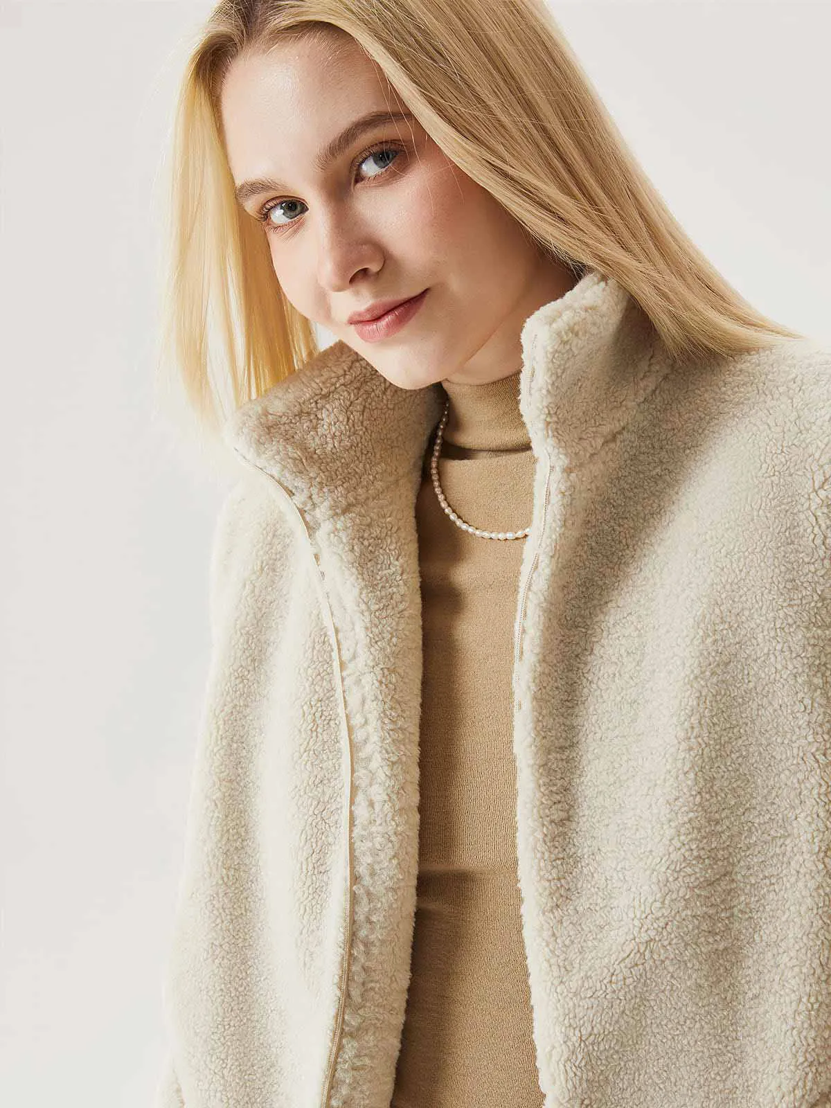 Sherpa Fleece Mockneck Full-Zip Vest sold by ogl move product image thumbnail 5