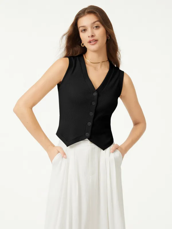 V-Neck Button-Down Waistcoat sold by ogl move