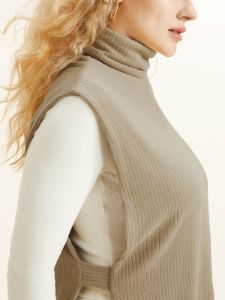 Velvety Touch Knit Turtleneck Relaxed Vest sold by ogl move