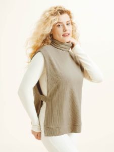 Velvety Touch Knit Turtleneck Relaxed Vest sold by ogl move