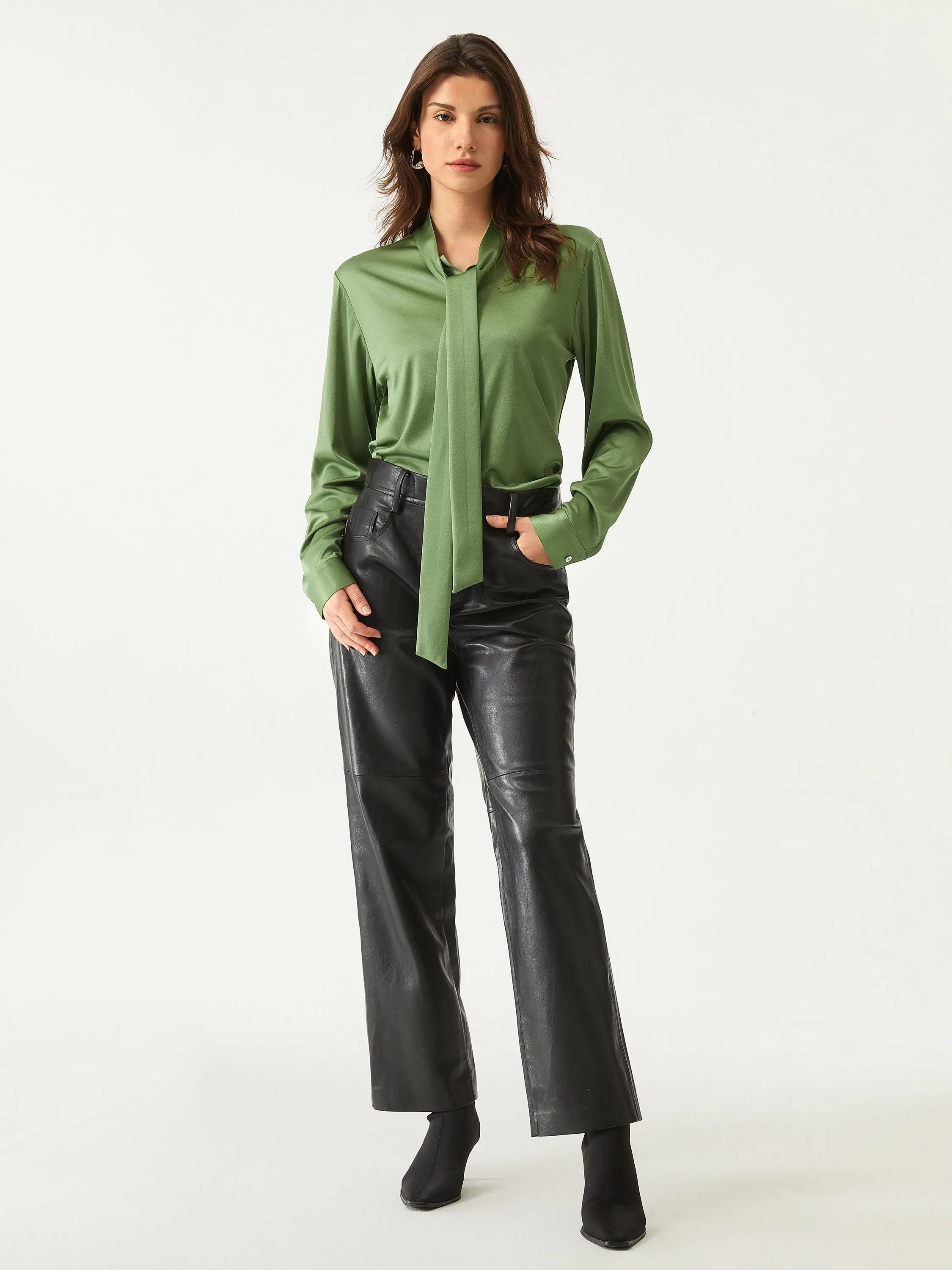 Tie-Neck Button Down Shirt sold by ogl move product image thumbnail 3