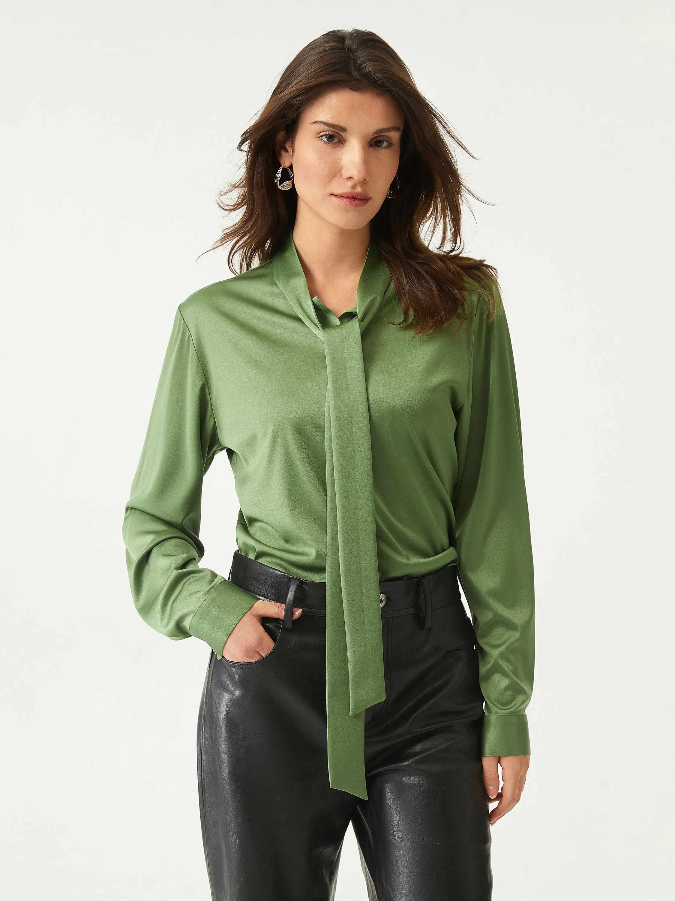 Tie-Neck Button Down Shirt sold by ogl move