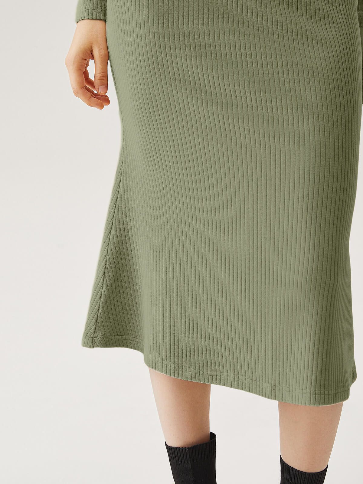 Brushed Rib V-neck Midi Brami Dress sold by ogl move product image thumbnail 5