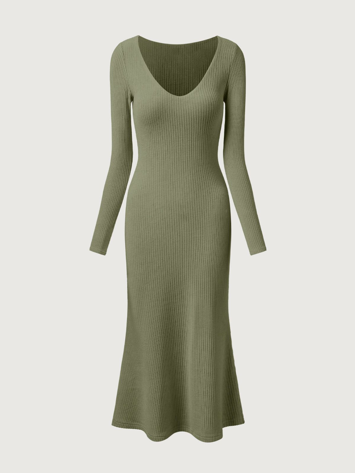 Brushed Rib V-neck Midi Brami Dress sold by ogl move product image thumbnail 2