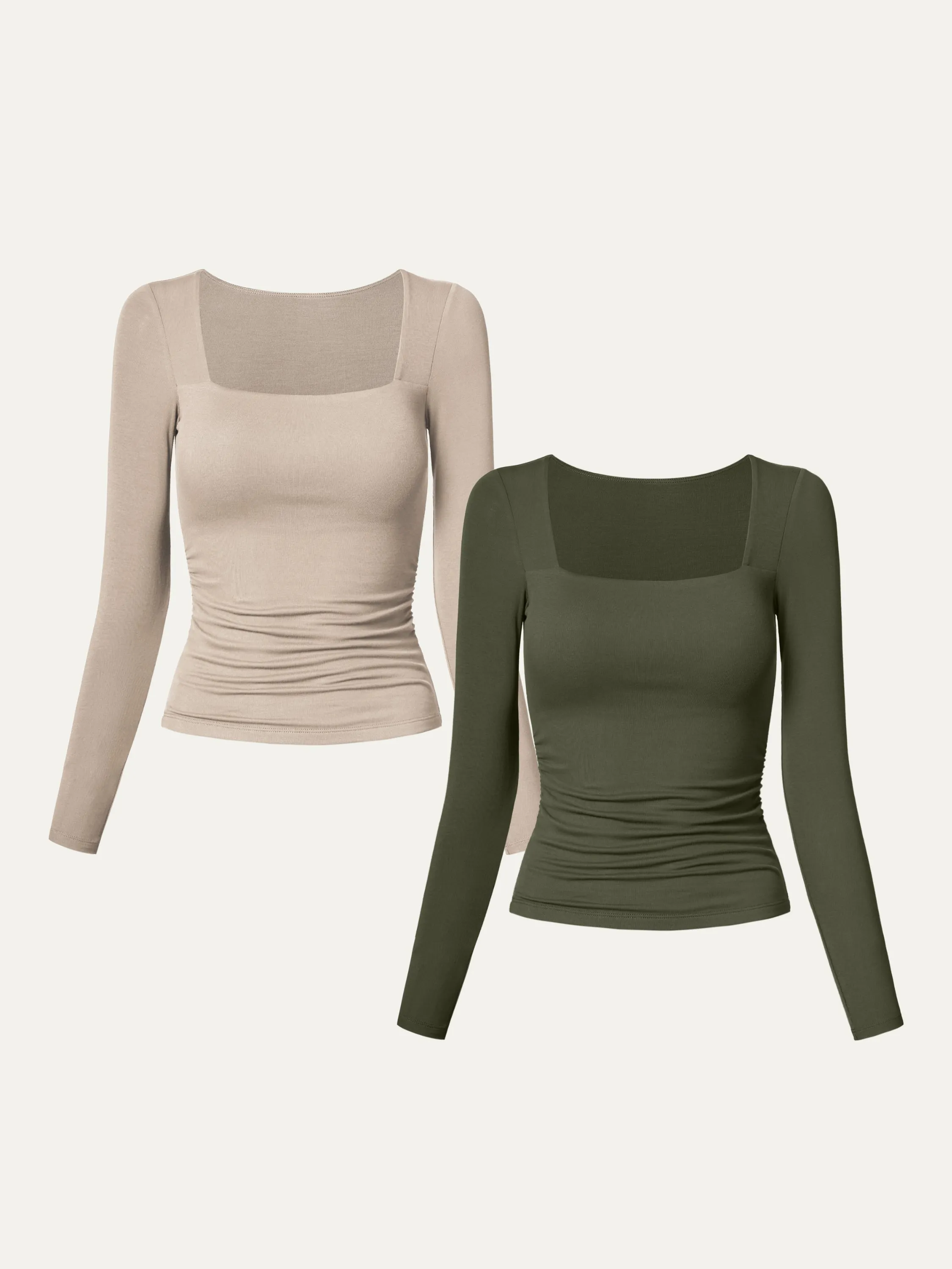 2Pcs Set Square Neck Ruched Brami Top sold by ogl move product image thumbnail 3
