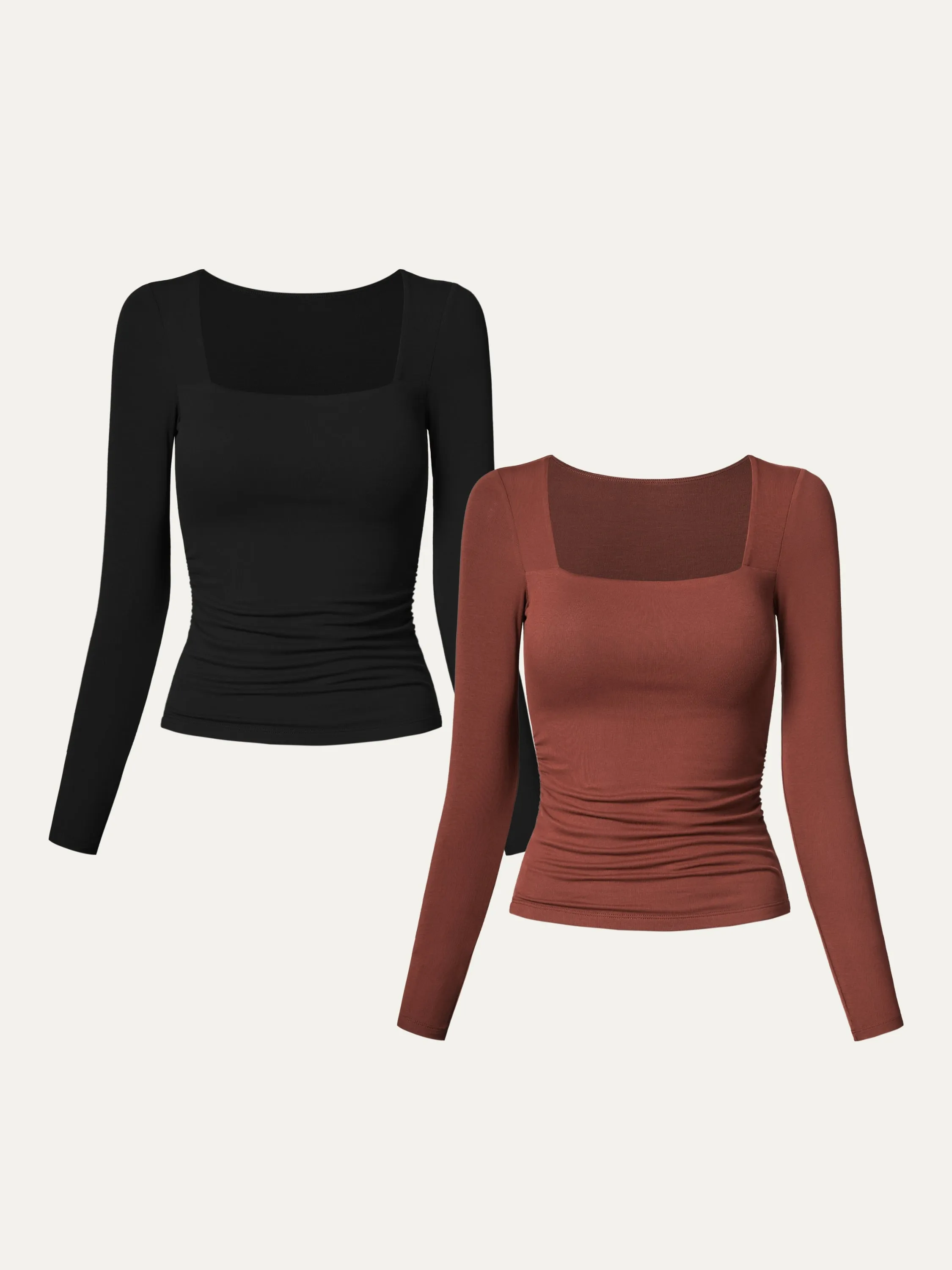 2Pcs Set Square Neck Ruched Brami Top sold by ogl move product image thumbnail 5