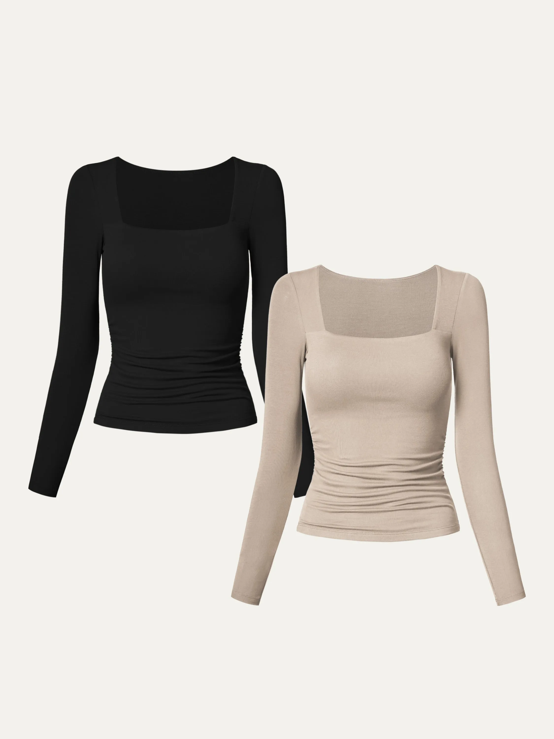 2Pcs Set Square Neck Ruched Brami Top sold by ogl move product image thumbnail 2