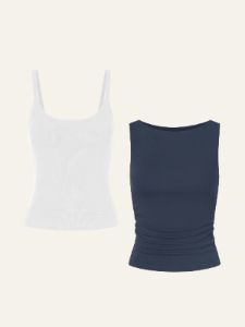 Soft Brushed Rib Brami & Eco-Mousse Ruched Sides Boatneck Brami 2Pcs Set sold by ogl move