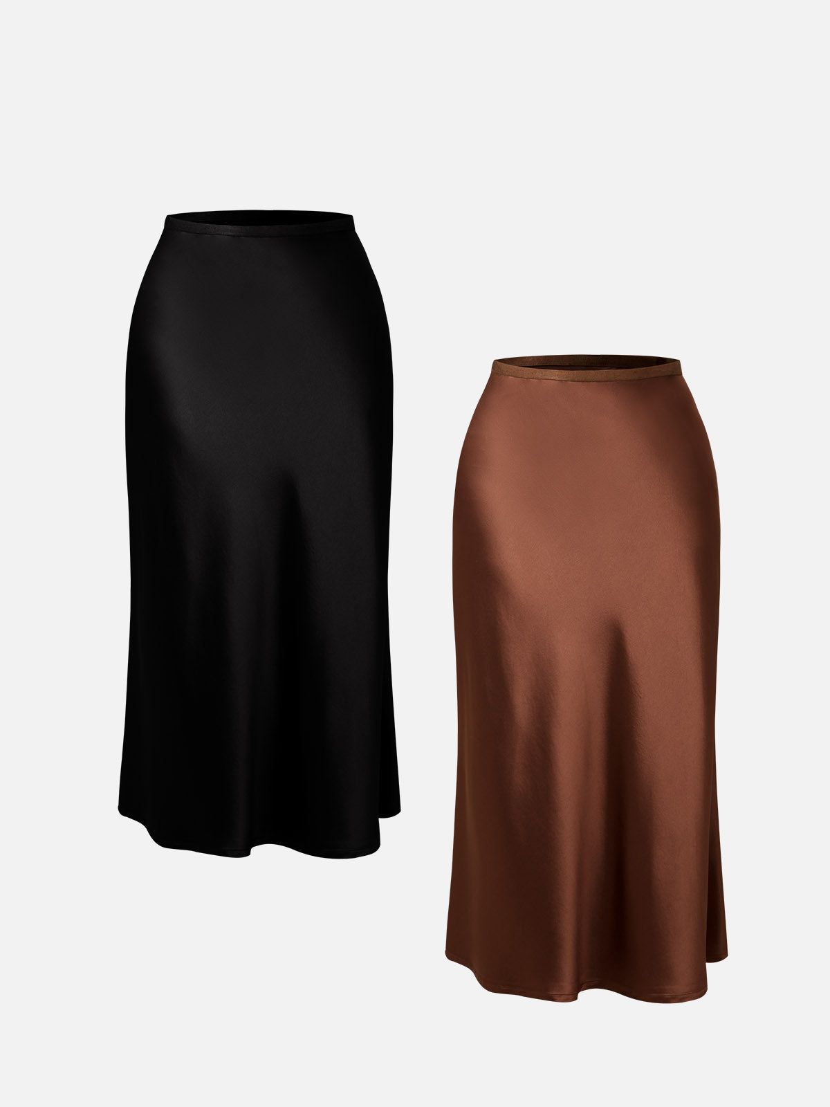 Silk-Like Acetate Bias-Cut Slip Skirt-2 Pcs Set sold by ogl move