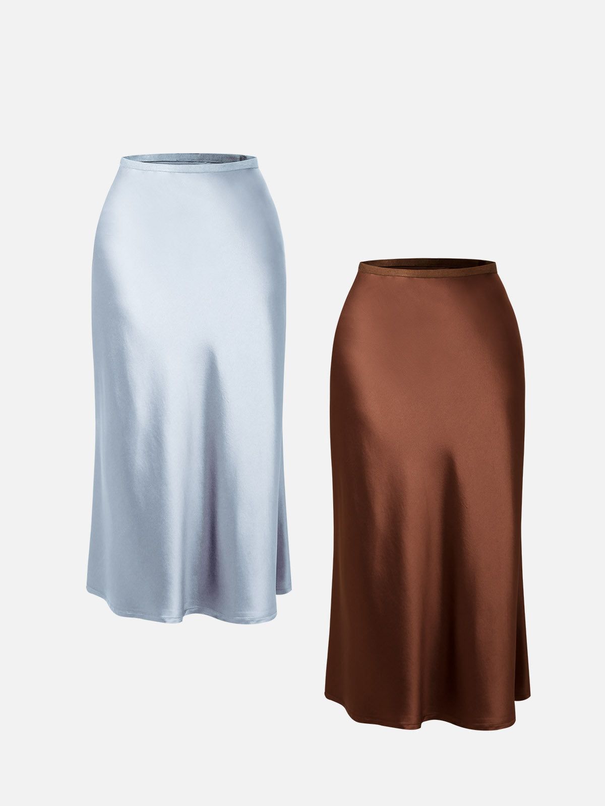 Silk-Like Acetate Bias-Cut Slip Skirt-2 Pcs Set sold by ogl move product image thumbnail 2