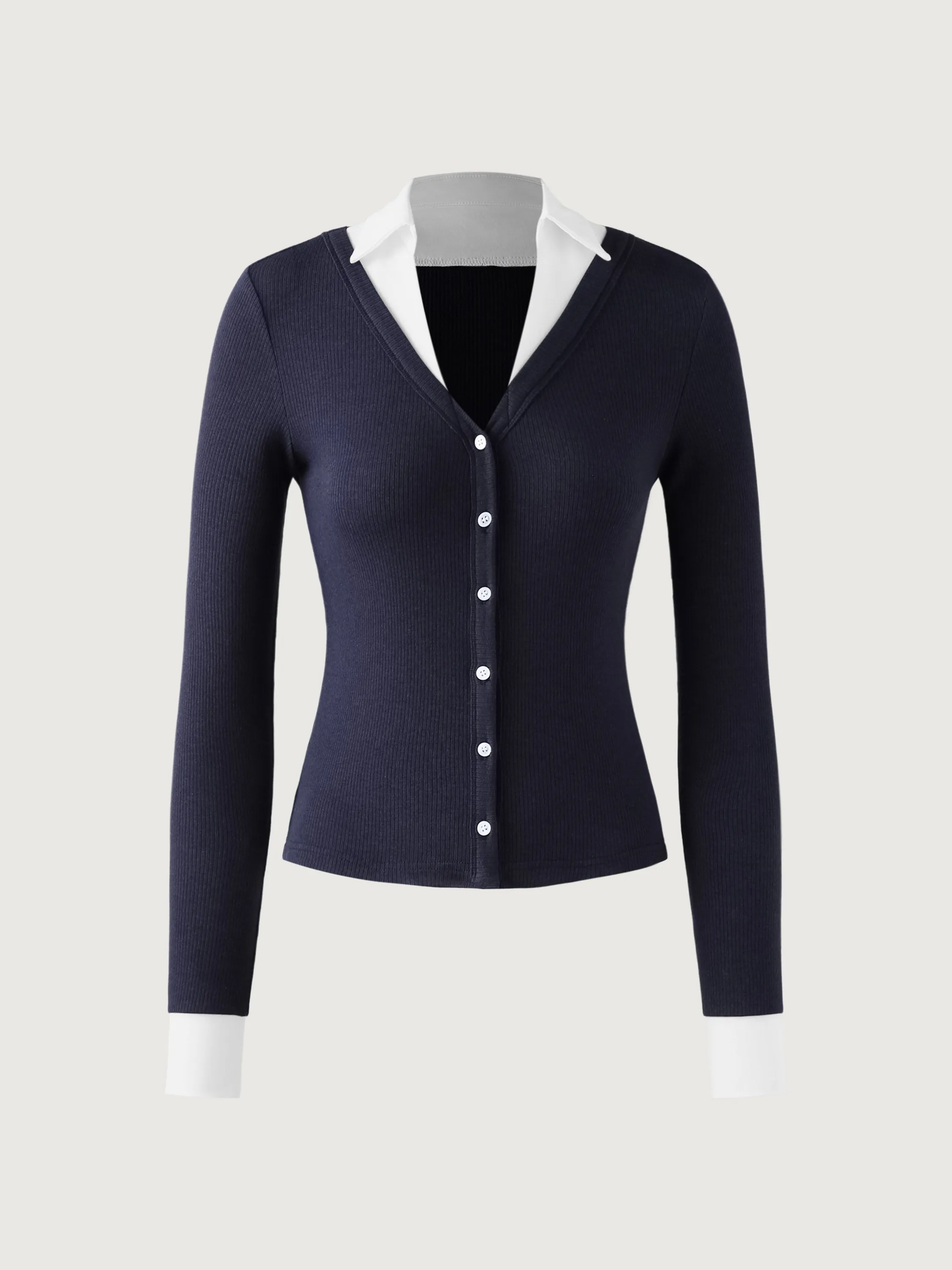 Contrast Button-Down Top sold by ogl move product image thumbnail 5