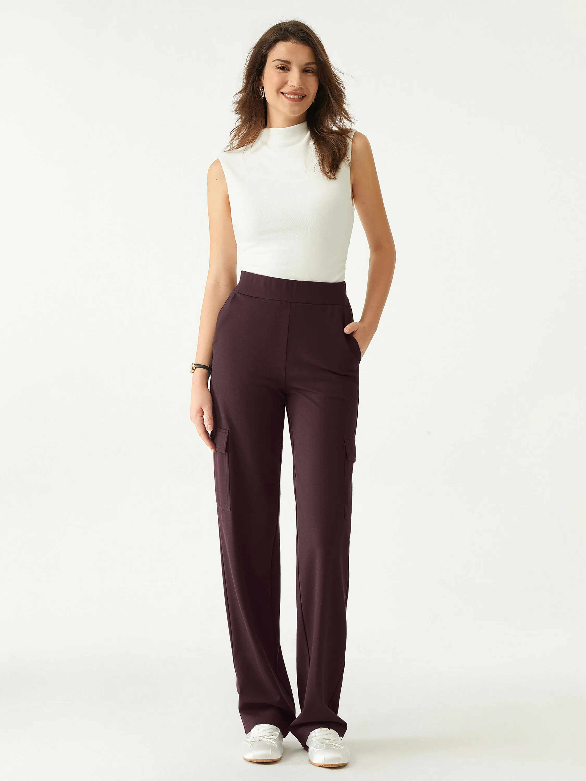 High Waisted Straight Leg Cargo Pant sold by ogl move